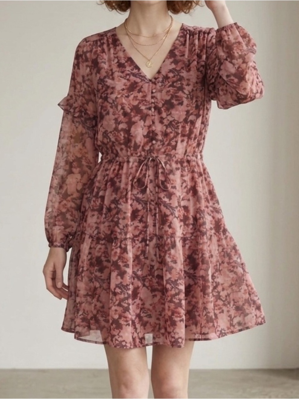 Graham Spencer Anthropologie Selina Velvet Dress Women Medium Boho Midi Floral
